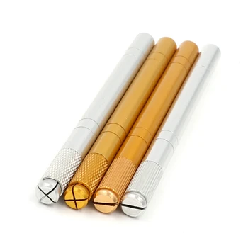 

Top selling 2PCS Microblading Pen Permanent Stainless Steel Makeup for permanent makeup eyebrow tattoo manual pen +10pcs needle