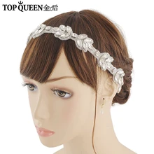 TOPQUEEN H294 Модный свадебный ободок для невесты свадьба, романтическое бриллиантовое и бисерное ободок для волос высокого качества аксессуары для волос