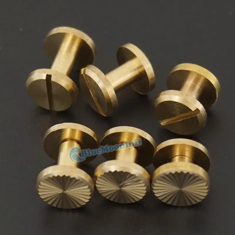 6/25/100 Pcs / Lot 4 6 8 10 Brass Stud Screw nail Button Solid Chicago