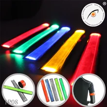 2PCS Moto Reflective Tape Armband Night Reflective Fabric Wristband LED Bracelet Fashion Unisex Glow Wrist For