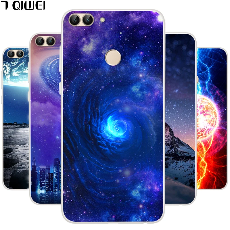 

For Huawei P Smart Psmart Case 5.65'' Silicone Soft TPU Back Cover For Fundas Huawei Enjoy 7S / P Smart Case Space Fashion Slim