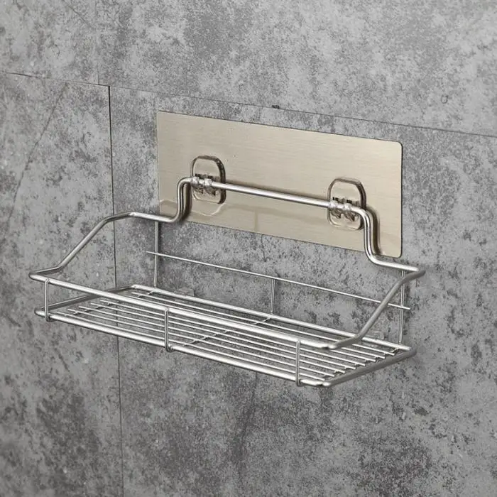Нержавеющая сталь Ванная комната Кухня Полка для хранения клей корзина удар бесплатно LXY9 OC15