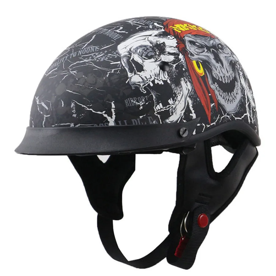 ФОТО THH Motorcycle Skull Harley Helmet Dot Approved Vintage Retro Motorbike Helmets Moto Casque Inner Sun Visor Motocross Casco