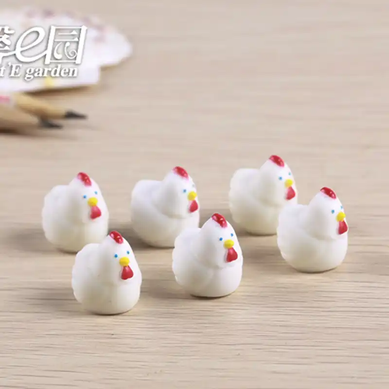 ZOCDOU 4 Peças Galo Hen Chook Galinha Arábia Saudita Modelo Pequena Estátua Estatueta Artesanato Ornamento Figura Miniaturas Casa DIY Decoração