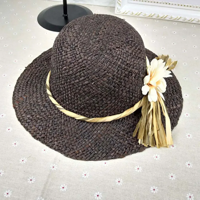 نمط جديد قبعة واقية من الشمس الأزياء الأسود قبعات من القش الصيف شاطئ قبعات السيدات لون نقي زهرة قبعات للحماية من الشمس شحن مجاني بيع نمط جديد قبعة واقية من الشمس الأزياء الأسود قبعات من القش الصيف شاطئ قبعات السيدات لون نقي زهرة قبعات للحماية من الشمس شحن مجاني بيع