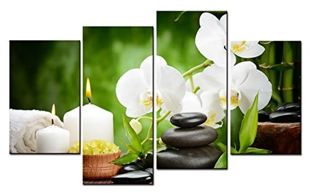 

4 panel frame white orchid still life canvas wall painting art home decoration living room canvas print modern paintingXJDC10-5