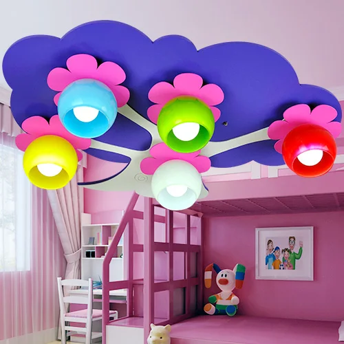 

Children's room originality Ceiling light cute for bedroom Kindergarten Princess purple flowers baby ceiling lights CL