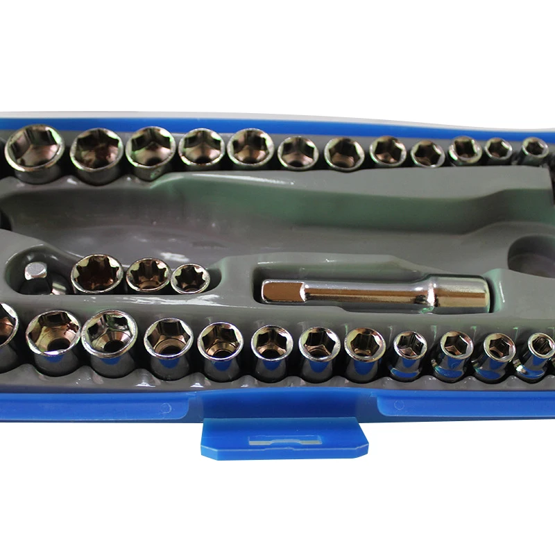 DWZ 38Pcs 3/8'' 4-15mm Inch & Metric Socket Set Ratchet Driver Socket Wrench Tool