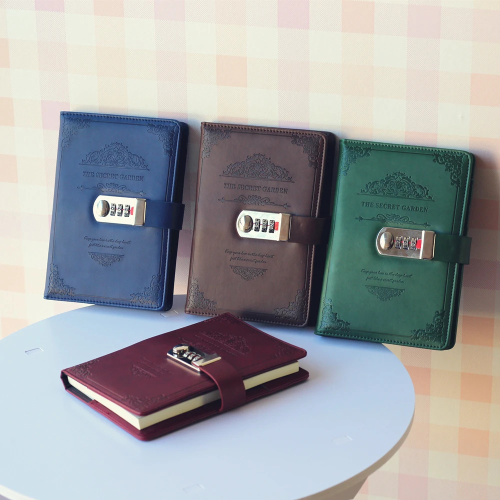 Retro Password Book Lock Diary Thickened Creative Account Stationery Notebook UK