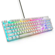 Механическая клавиатура с RGB подсветкой, USB Проводная компьютерная эргономичная игровая клавиатура для ПК, настольный компьютер, синий, коричневый, красный переключатель, русский язык