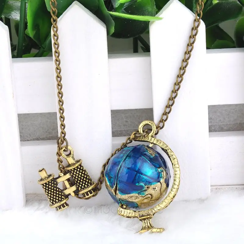 

Hot Helling Vintage Jewelry Globe Telescope Alloy Necklace Pendants Necklace Women ZMPJ299
