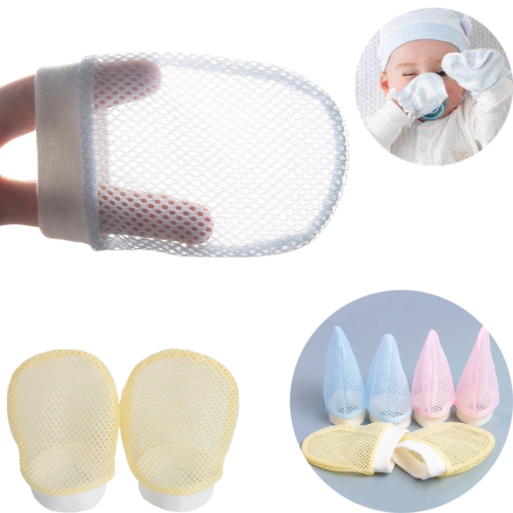 

2019 New Fashion Baby Gloves Breathable Mesh Anti-Grab Gloves Newborn Safety Protection Scratch-Resistant Comfortable Gloves