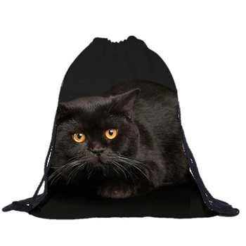 

Unisex Backpacks 3D Printing Bags Drawstring Backpack(Black)