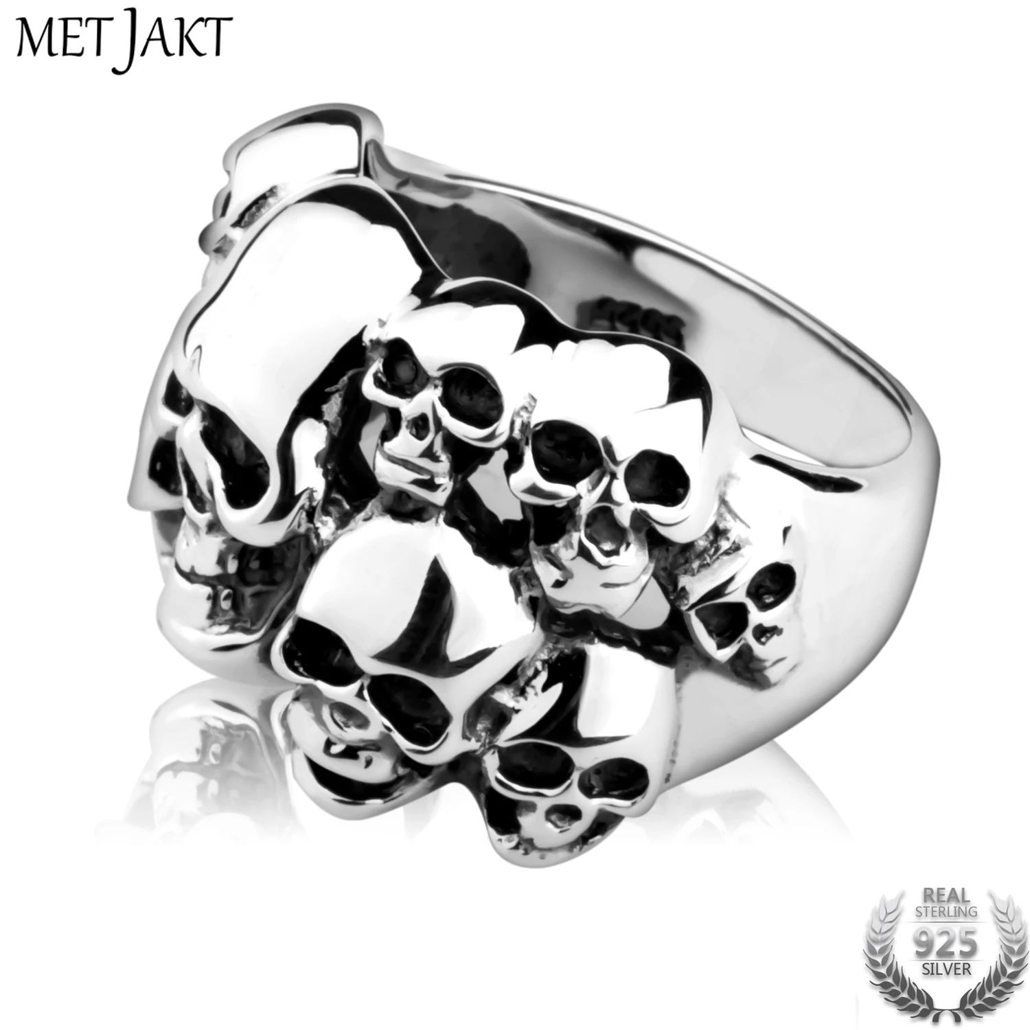 MetJakt бриллиантовое кольцо твердое реальное Серебряное для мужчин и мальчиков