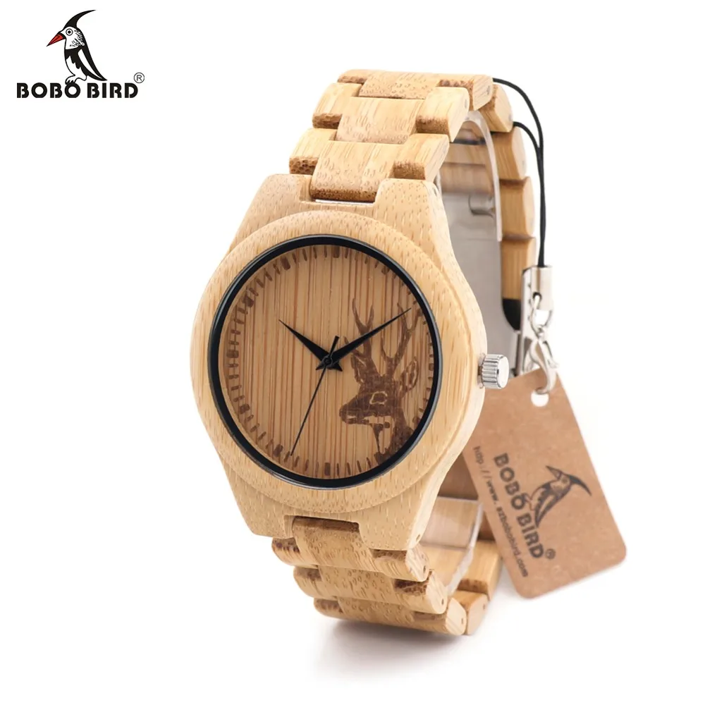 Prix pour BOBOBIRD Naturel Bambou Bois Montres Avec Des Cerfs Tête Graver Avec Sangle De Bambou Japonais 2035 Mouvement Pour Cadeau Prix pour BOBOBIRD Naturel Bambou Bois Montres Avec Des Cerfs Tête Graver Avec Sangle De Bambou Japonais 2035 Mouvement Pour Cadeau