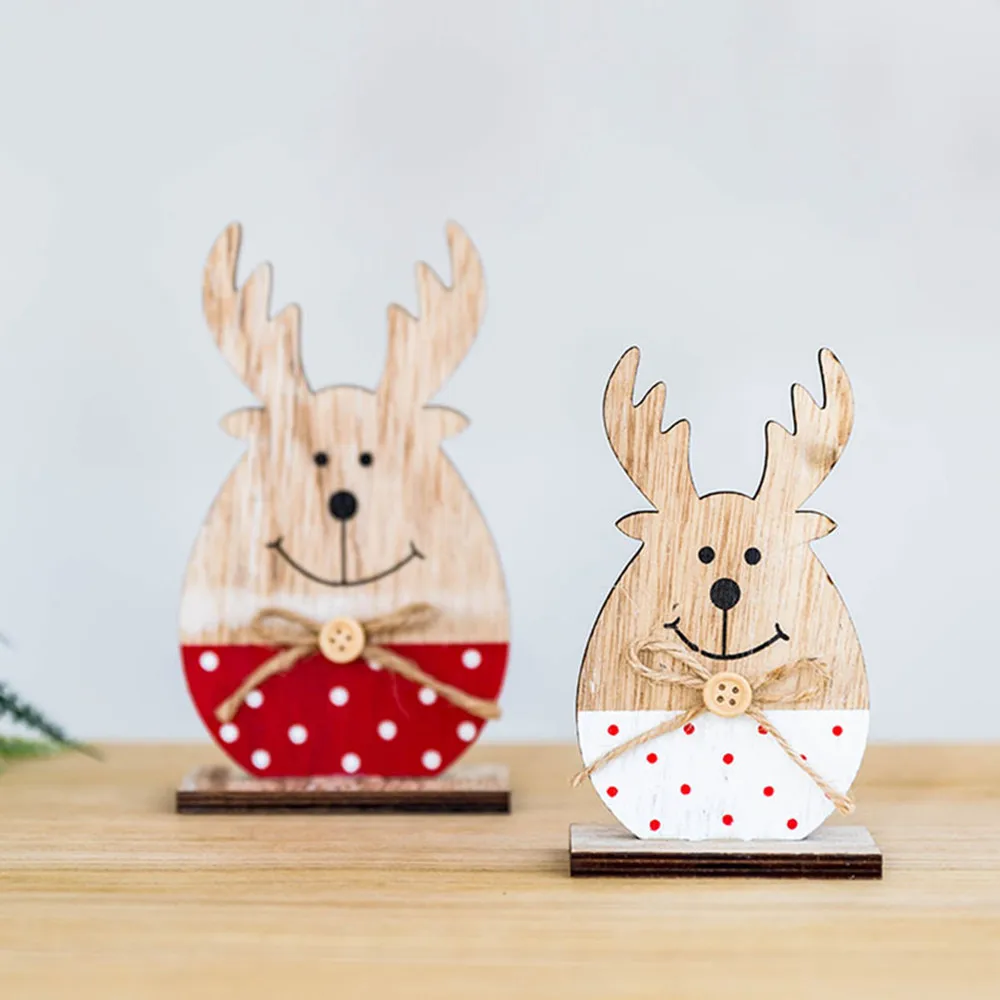 

Christmas Wooden Cute Elk Desktop Decoration Home Party Ornaments Xmas Gifts Merry Christmas Decoration For Home Dropshipping