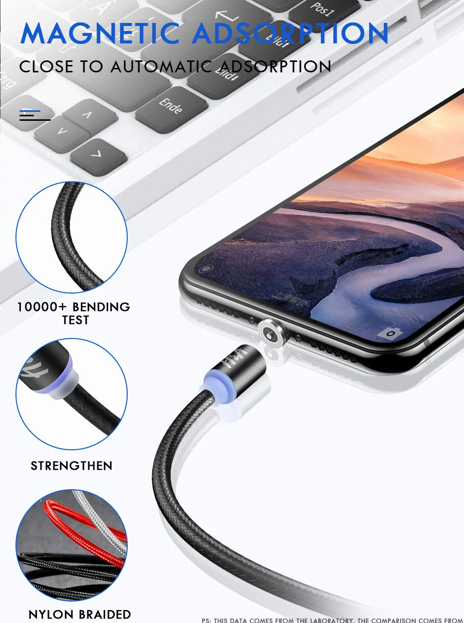 Магнитный кабель Micro usb type C адаптер для быстрой зарядки телефона Microusb type-C магнитное зарядное устройство usb c для iphone samsung xiaomi