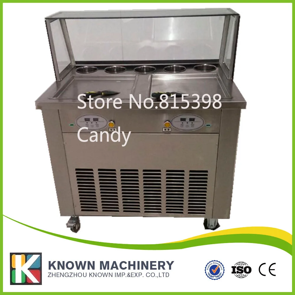 

5% discount promotion Thailand type 35cm diameter 110V fried ice cream machine roll with double compressors