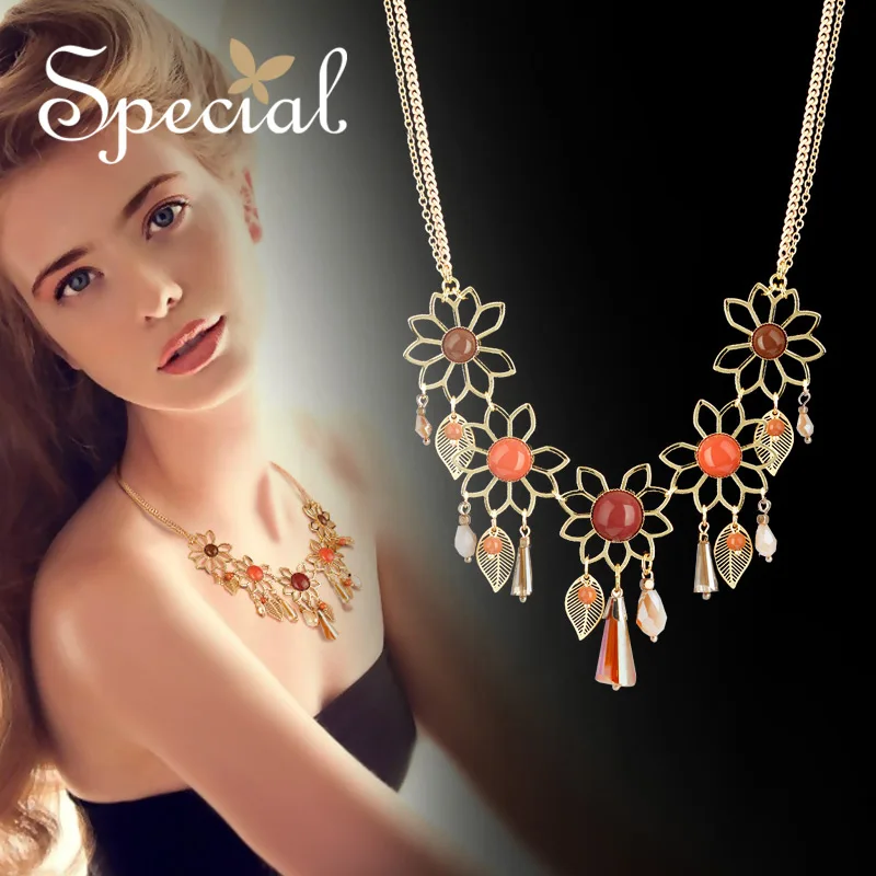 Special Brand Fashion Ceramic Statement Necklace Opal Maxi Necklace