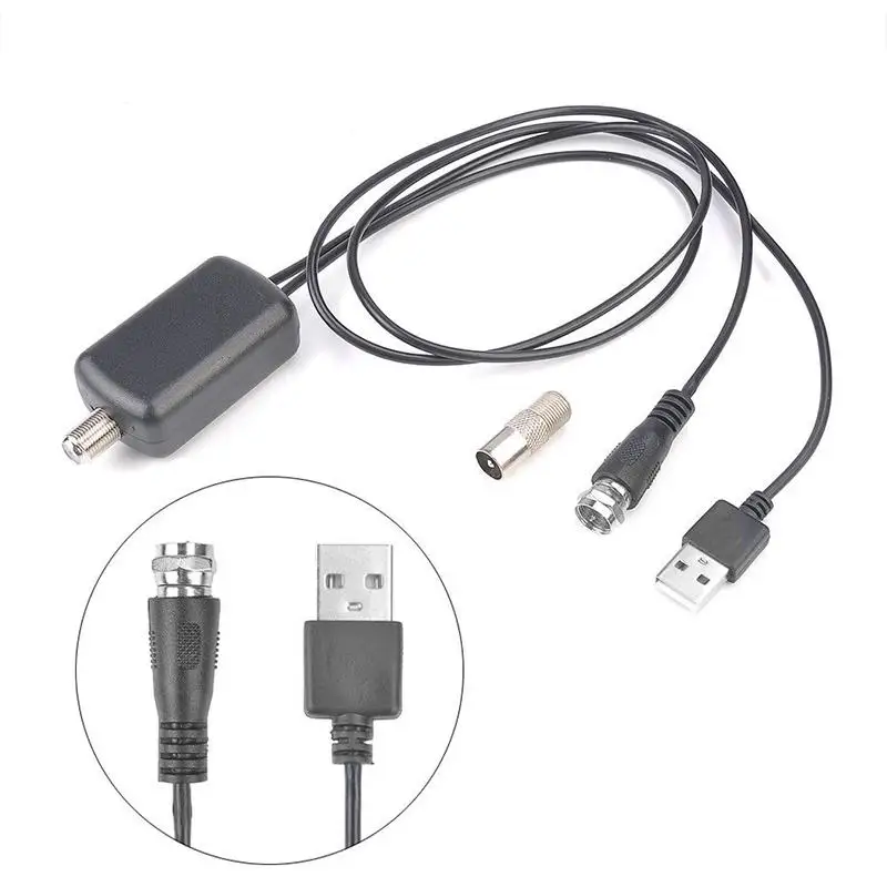 

25dB Indoor Digital TV Antenna HDTV Signal Amplifier Booster Adapter for DVB-T DVB-T2 ATSC PAL TV Fox Antenna With USB