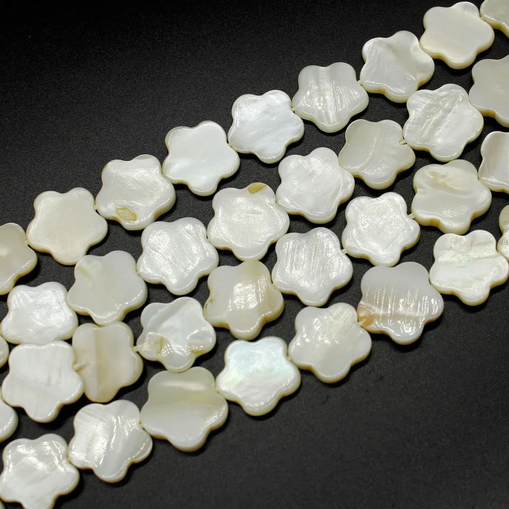 

Free Shipping White Natural Mother of Pearl Shell Rounded flower Beads Approx 39CM Per Strand