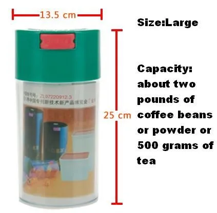 FeiC 1 шт Вакуум Сохранения Свежести кофе в зернах порошок канистра Герметичные банки Большой/средний/маленький размер