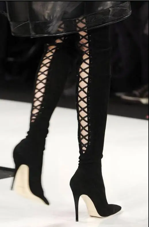 pointed toe over the knee boots