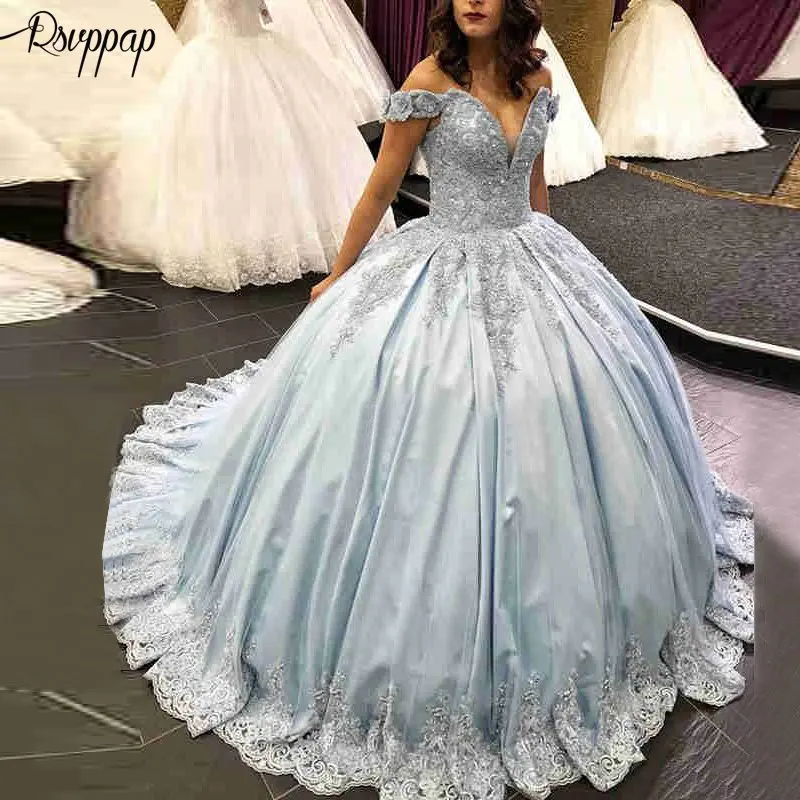 light blue sweet 15 dresses