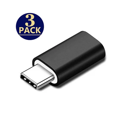 Комплект из 3 предметов, для 8-контактный освещения USB C Тип-C Зарядное устройство Кабельный адаптер для подключения зарядного устройства для samsung S9 huawei P20 Pro Коврики 20 10 Lite - Цвет: Черный