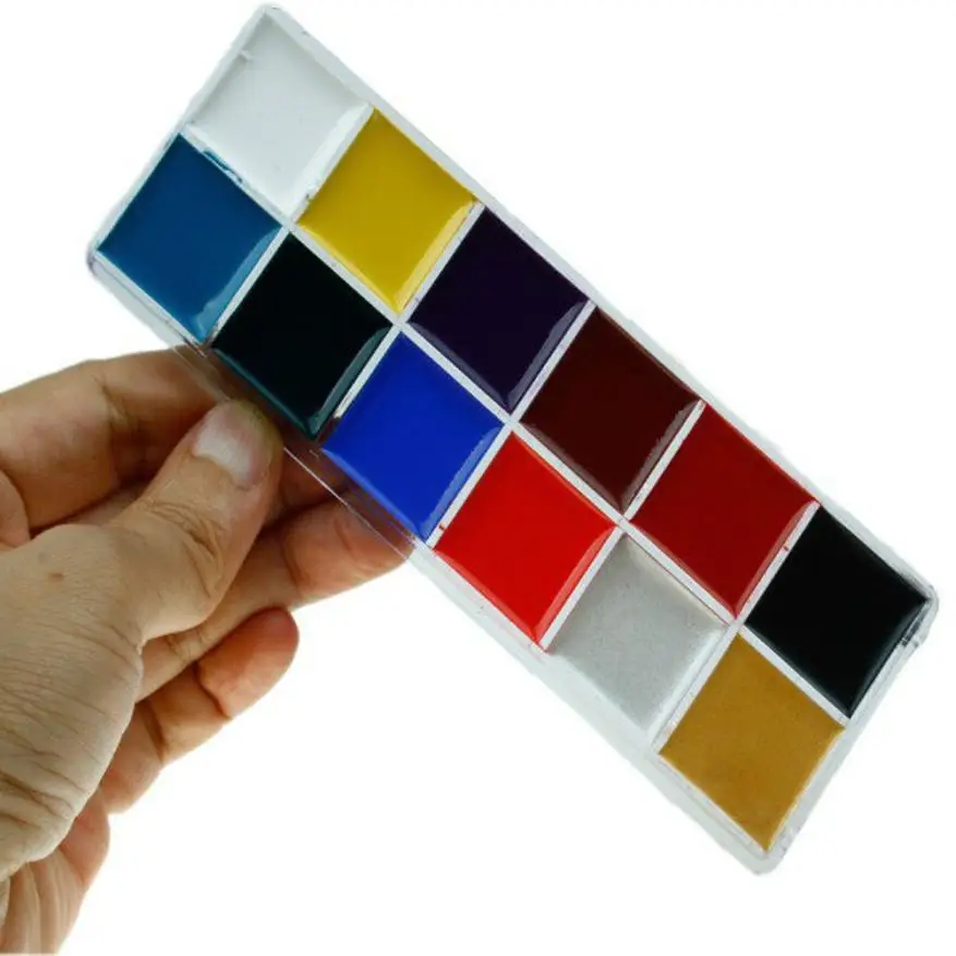 Schöne Frauen Hot 12 Farben Körper Gesicht Malen Make-Up Malerei Pigment Multicolor Serie Körper Kunst Oktober 27