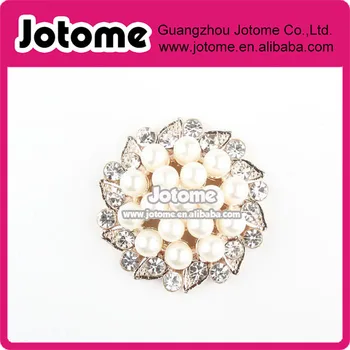 

100pcs a lot Wholesale Handmade Rhinestone Pearl Brooch for Wedding Invitations