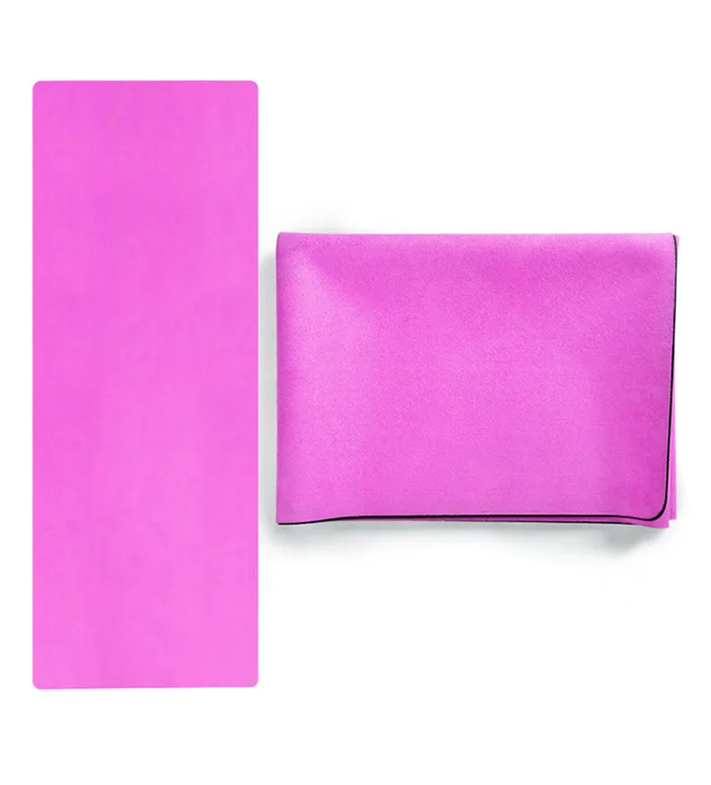 Чистый цвет натуральный резиновый коврик для йоги 1 мм Нескользящие складные профессиональные коврики для фитнеса и танцев коврики для пилатеса гимнастики(183*61 см - Цвет: Розовый