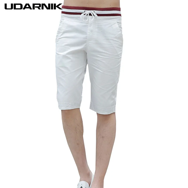 Мужские хлопковые повседневные шорты средней талии Короткие брюки 5 цветов шнурок до колена длина плюс размер M-4XL лето 817-006