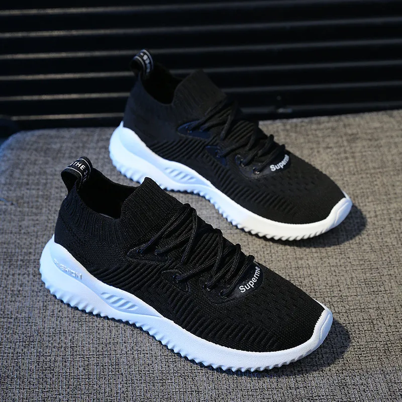 

2019 summer new flying socks woven shoes casual mesh sneakers old shoes women