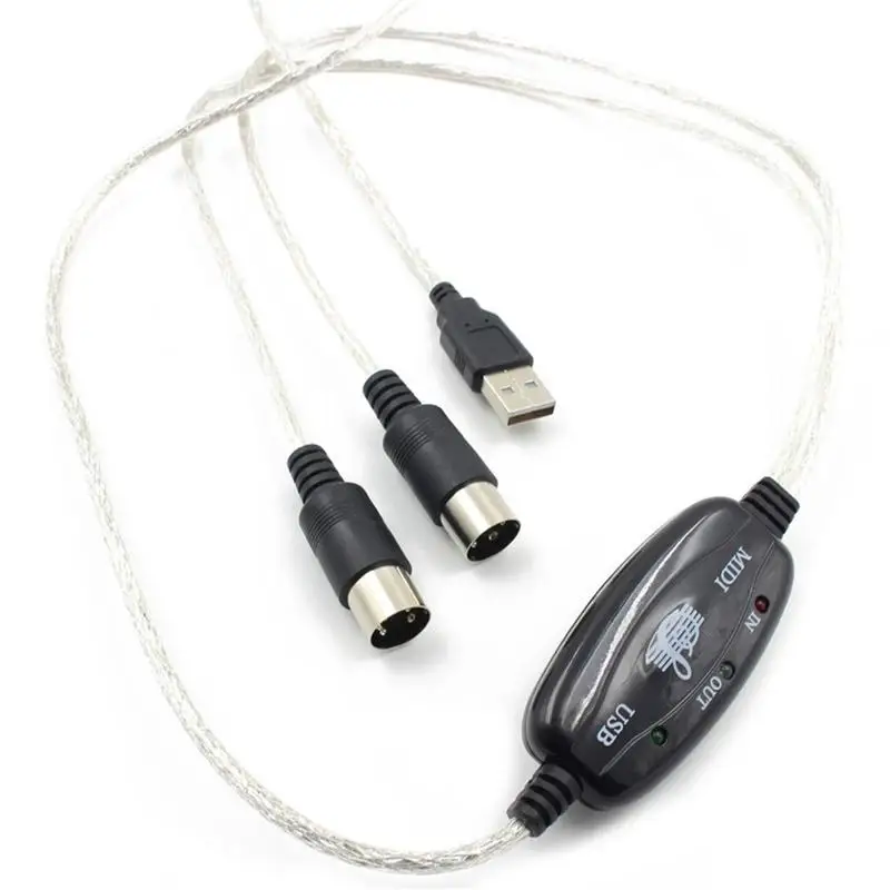 

1 Piece of High-quality Keyboard PC Adapter USB IN-OUT MIDI Interface Music Recording Converter USB type MIDI Connection Cable