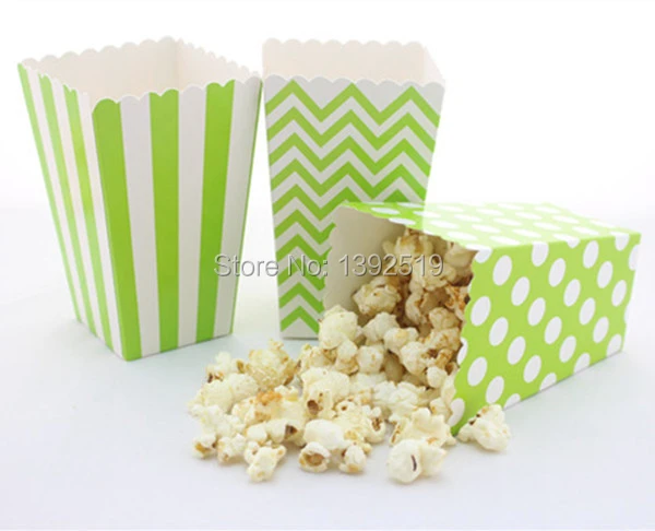 الشحن مجانا 120 قطع الساخن بيع الفشار مربع أخضر اللون دوت مخطط شيفرون نمط للاختيار Chevron Pattern Chevron Popcorn Boxchevron Box Aliexpress
