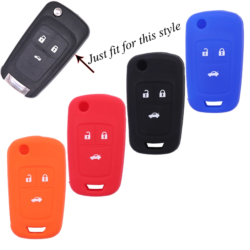 

For Chevrolet Cruze New Hot 3 Button Silicone Car Remote Control Flip Key Cover AVEO SAIL TRAX MALIBU CAPTIVA Car Key Cover