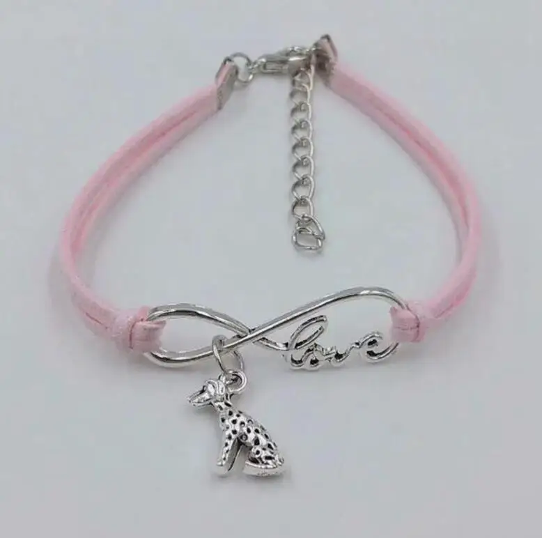 

1pcs Infinity Love lucky 8 Bracelet Dalmatian Charm Pendant Women/ Men Simple Bracelets/Bangles Jewelry Gift 14 Colors