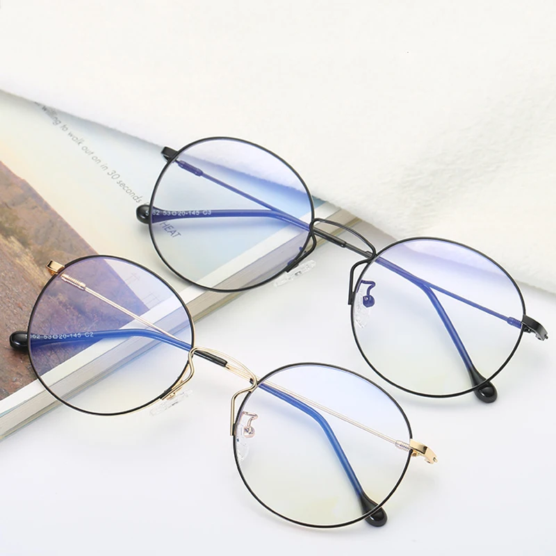 

2019 Fashion Round Anti Blue Ray Glasses Men Computer Glasses Women Retro Blue Light Blocking Optical Frames Eyeglasses GF587