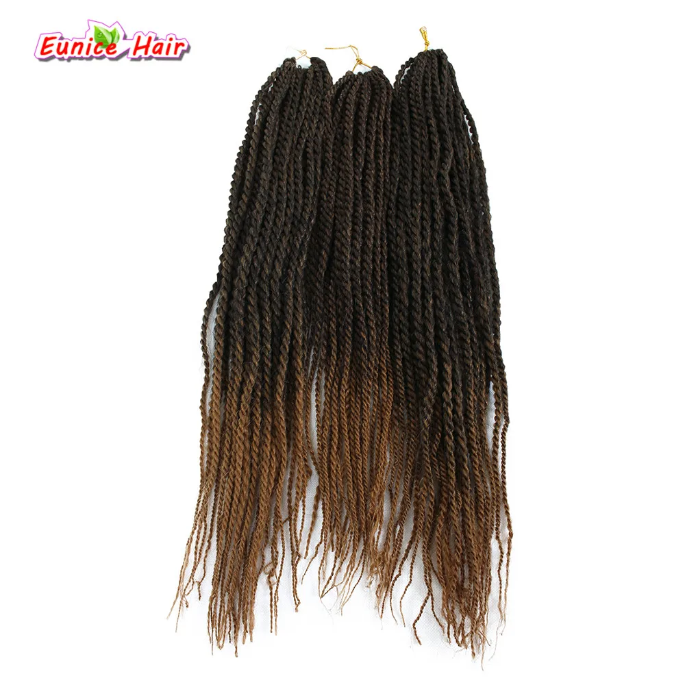 30 прядей Сенегальские закрученные вязанные крючком косички 18 22 дюймов Синтетические Омбре вязанные косички для наращивания волос для женщин