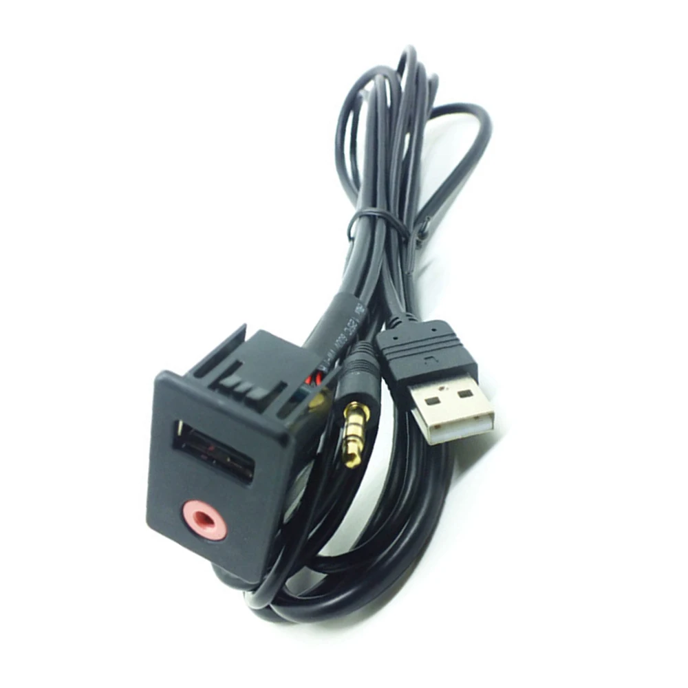 Аудиоразъем 3 5 мм 1 м USB Кабель адаптер выключатель AUX кабель удлинитель монтажная