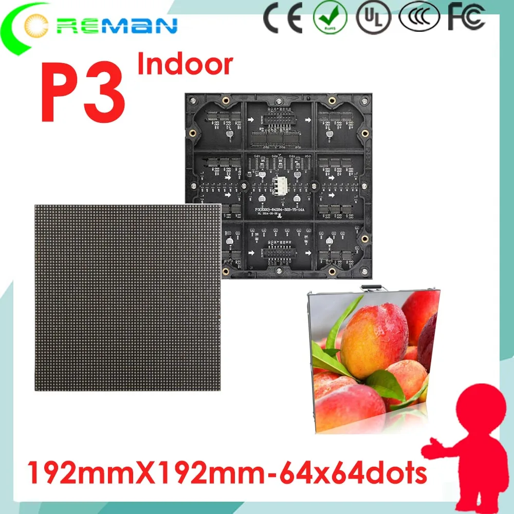 Дешевый светодиодный модуль p3 светодиодная матрица smd rgb mdule led 64x64 192x192 Аренда hd p4 p5