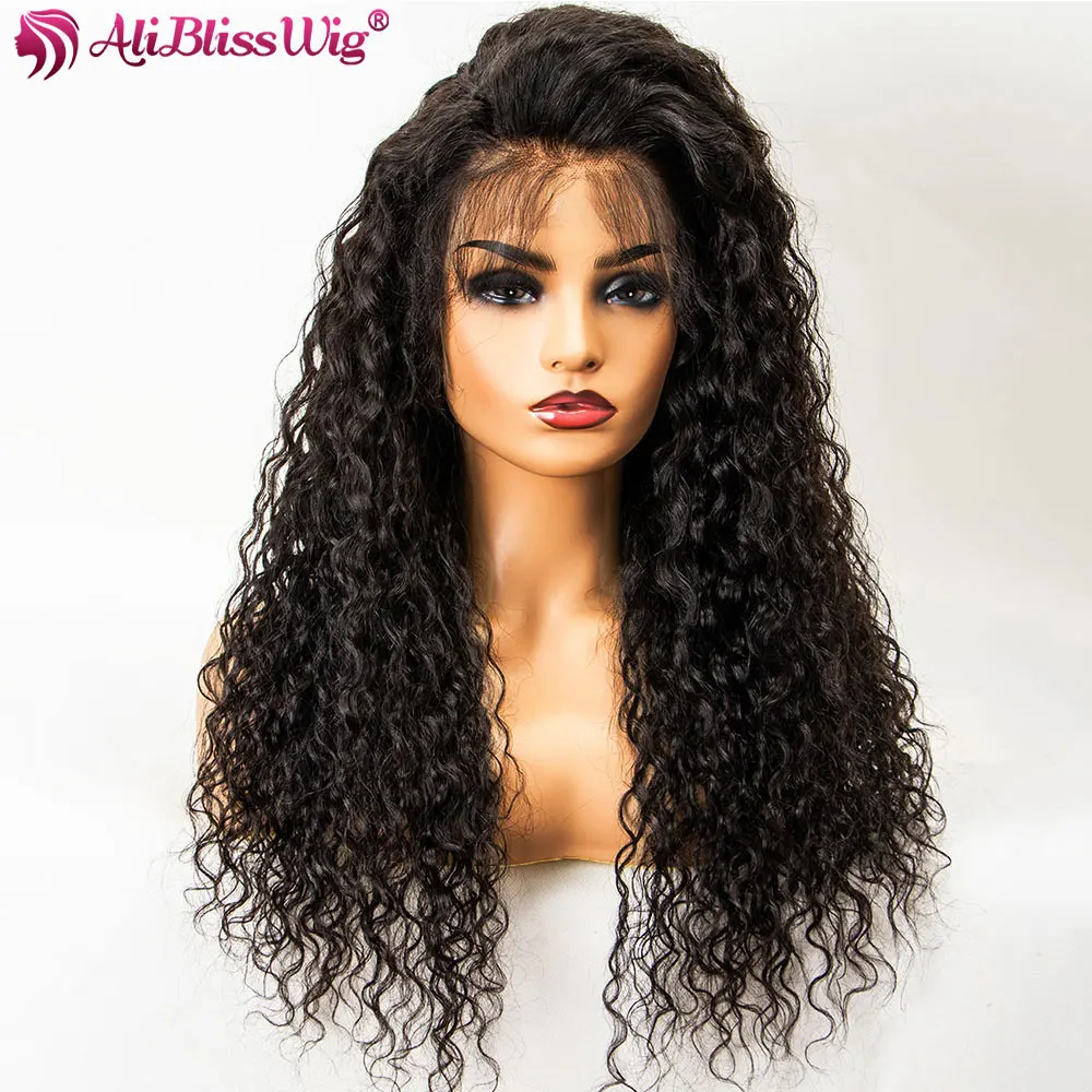 

360 Lace Frontal Wig Curly 250 Density Lace Front Human Hair Wigs For Women Brazilian Remy 4 Inch Bleached Knots AliBlissWig