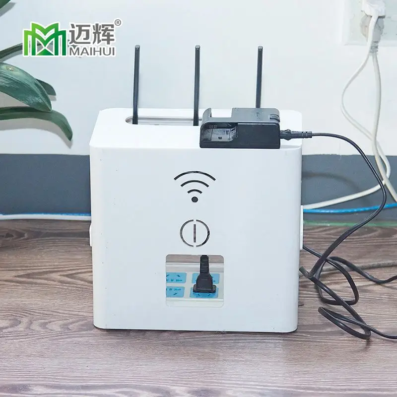 

Floor-standing router power strip socket Wireless Wifi Router Box PVC Wall Shelf Hanging Plug Board Bracket Storage Box