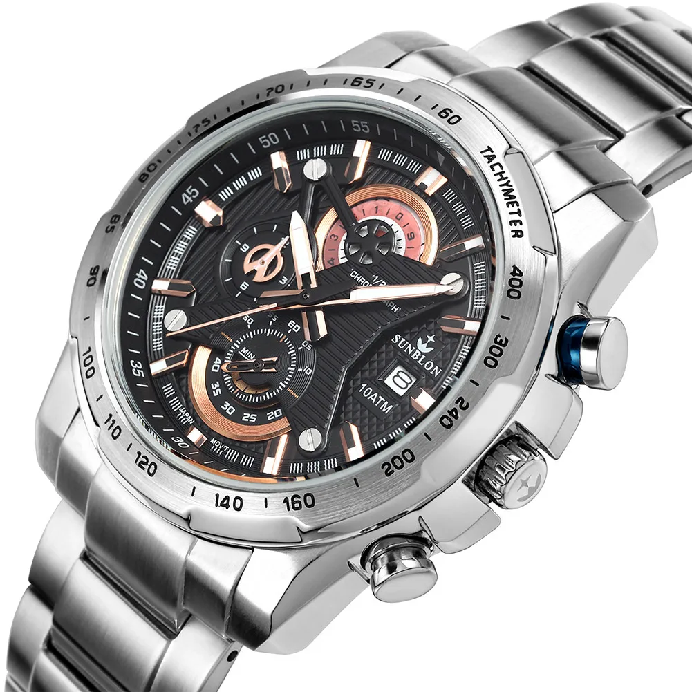 

SUNBLON Men's Fashion Sports Quartz Watch skmei montre homme round digital Christmas gift_12.6