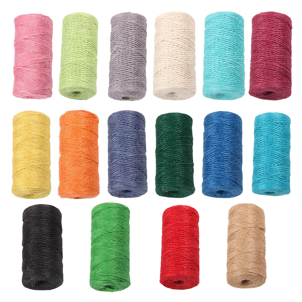 328ft  Jute Twine 2mm Jute Rope Packing Materials Wrapping String DIY Crafts Festivel Home Garden Decorations