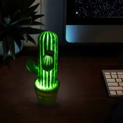 Новый инновационный зеленый касветодио дный ктус светодиодный ночник светодио дный лампы для праздника взять реквизит дома гостиная