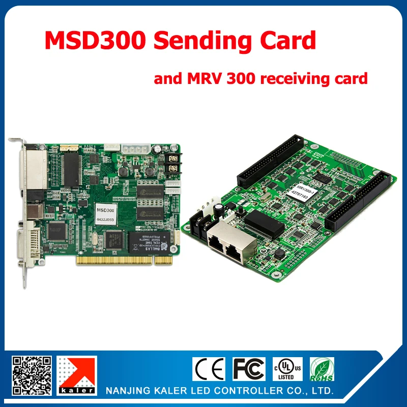 Полный Цвет светодиодный отправка карты MSD300 с 1 шт. MRV300 принимающая карта полный Цвет синхронный светодиодный Дисплей Управление карты