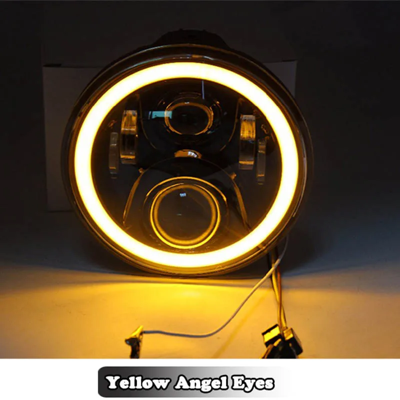 7 дюймовая круглая Светодиодная лампа для фар DRL Angle Eyes Halo &quotдля Honda CB 400 500 1300 Hornet 250