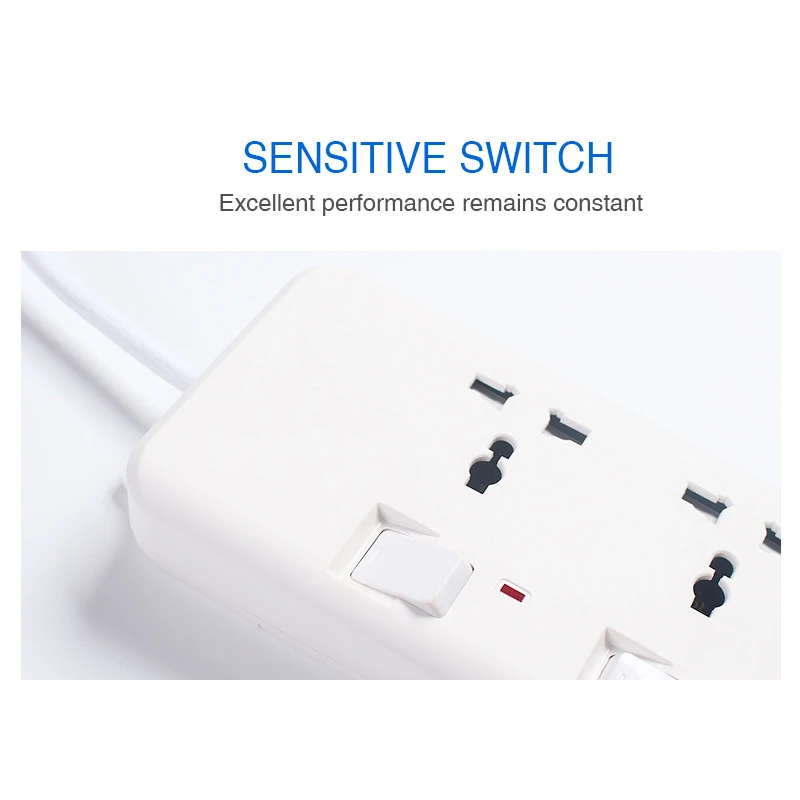 Steckdosenleiste mit USB 4 Smart USB (5V 3.4A 17W) Laden Max 2.4A mit Schalter 6.5ft (2M) Netzkabel bis zu 2500W / 240V / 10A